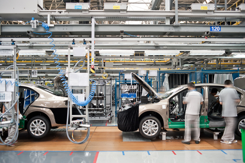 Modern car production line