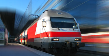 High-speed train in motion