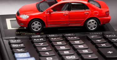 red car with black calculator